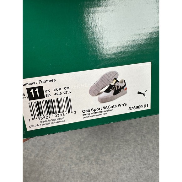 PUMA Cali Sport W. Cats‎ Womens Sneakers White Black Zebra Orange Shoes Size 11 - Picture 8 of 8